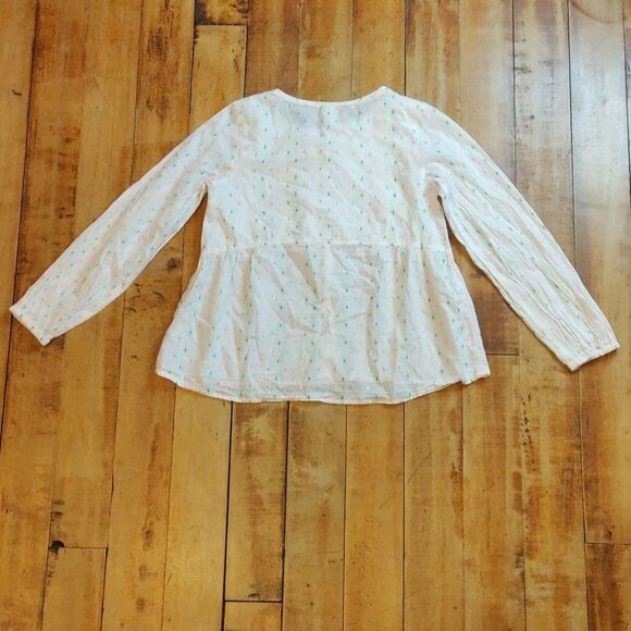 OshKosh Bgosh Shirt size 7 White Colorful Accents Blouse Cotton Back To School - Picture 6 of 6